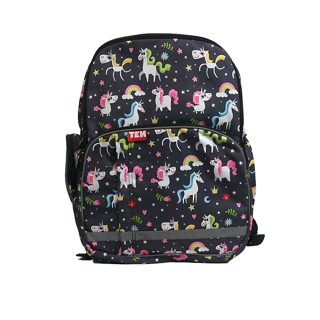 Large Schoolbag Black Unicorn