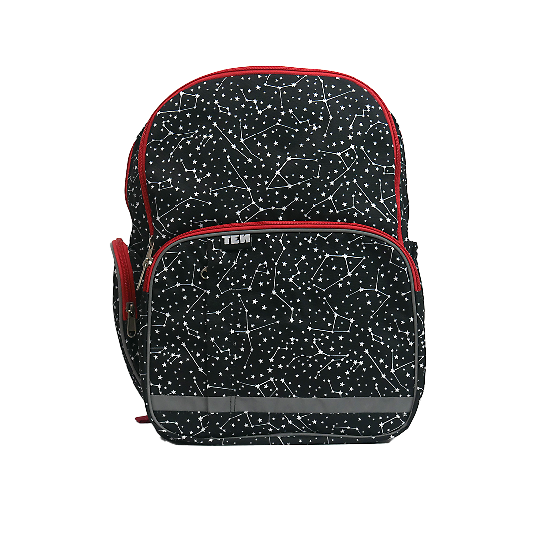 Large Schoolbag Stars with Red Zipper