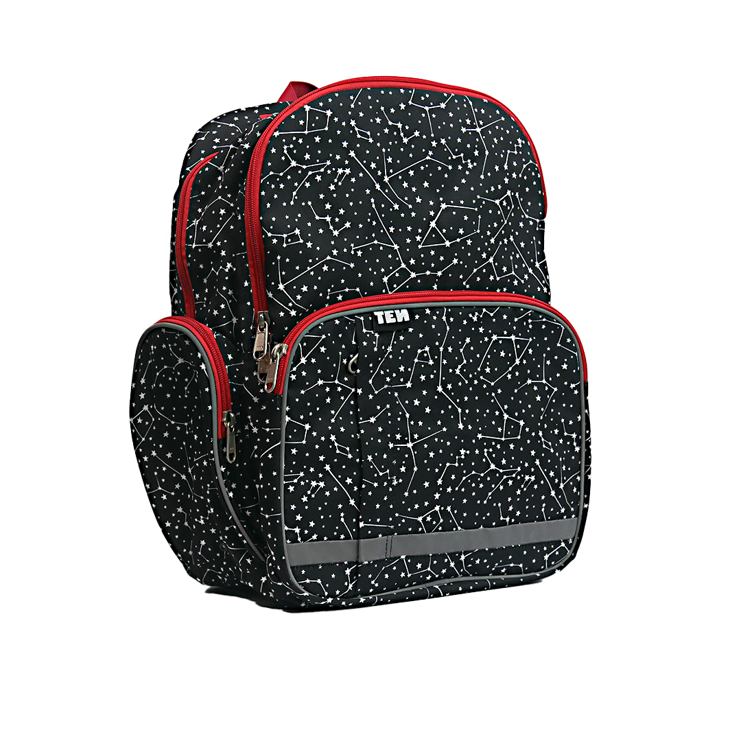Large Schoolbag Stars with Red Zipper