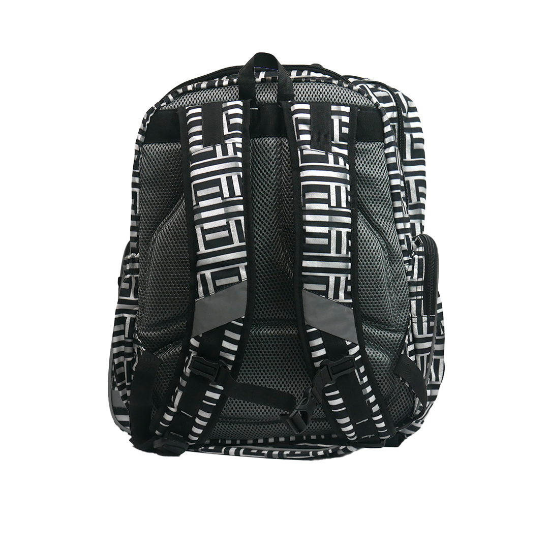 Large Schoolbag Black and White Weave