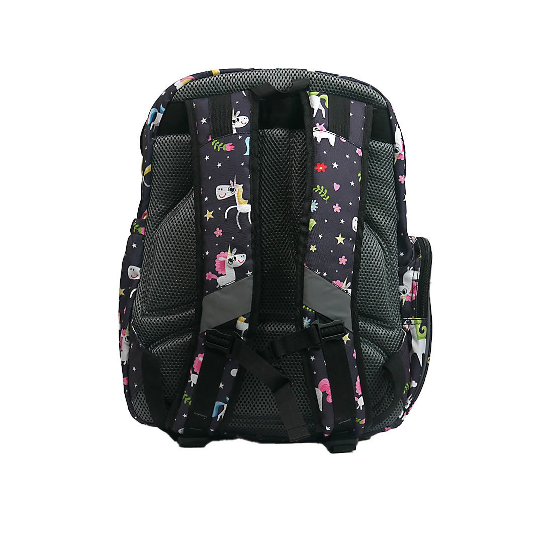 Large Schoolbag Black Unicorn