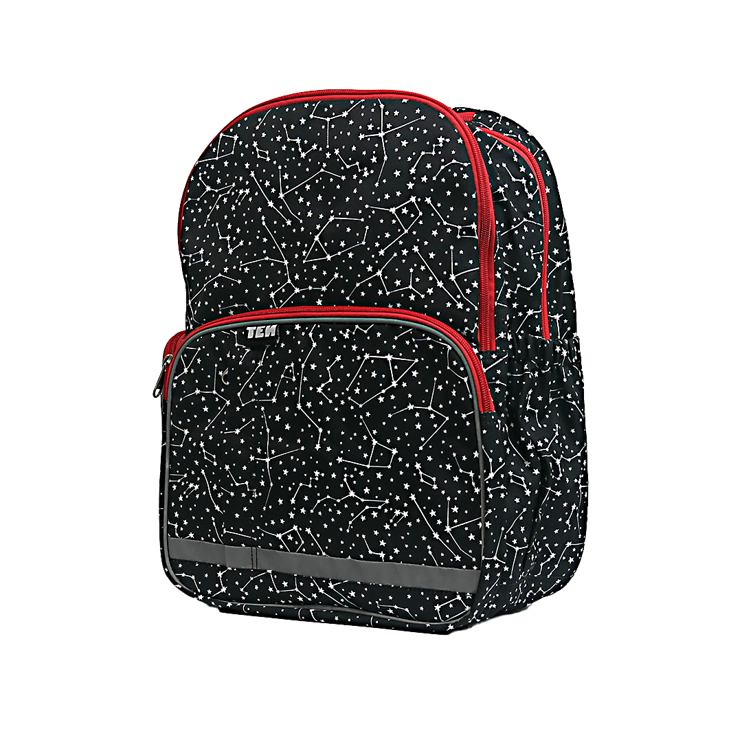 Large Schoolbag Stars with Red Zipper