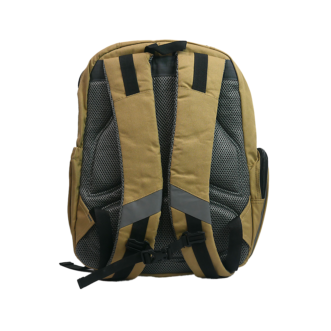 Large Schoolbag Tan with Black Zipper