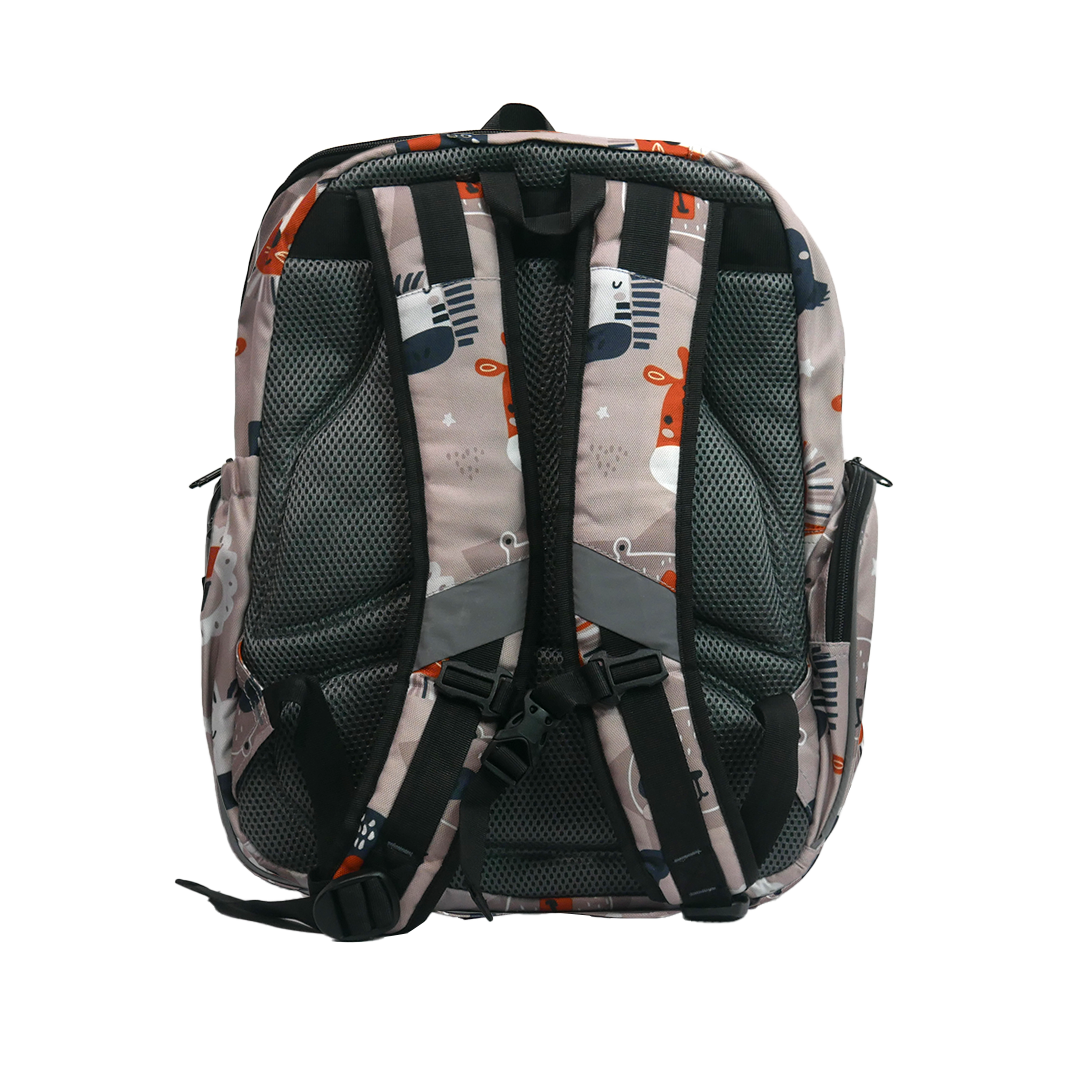 Large Schoolbag Grey Zoo