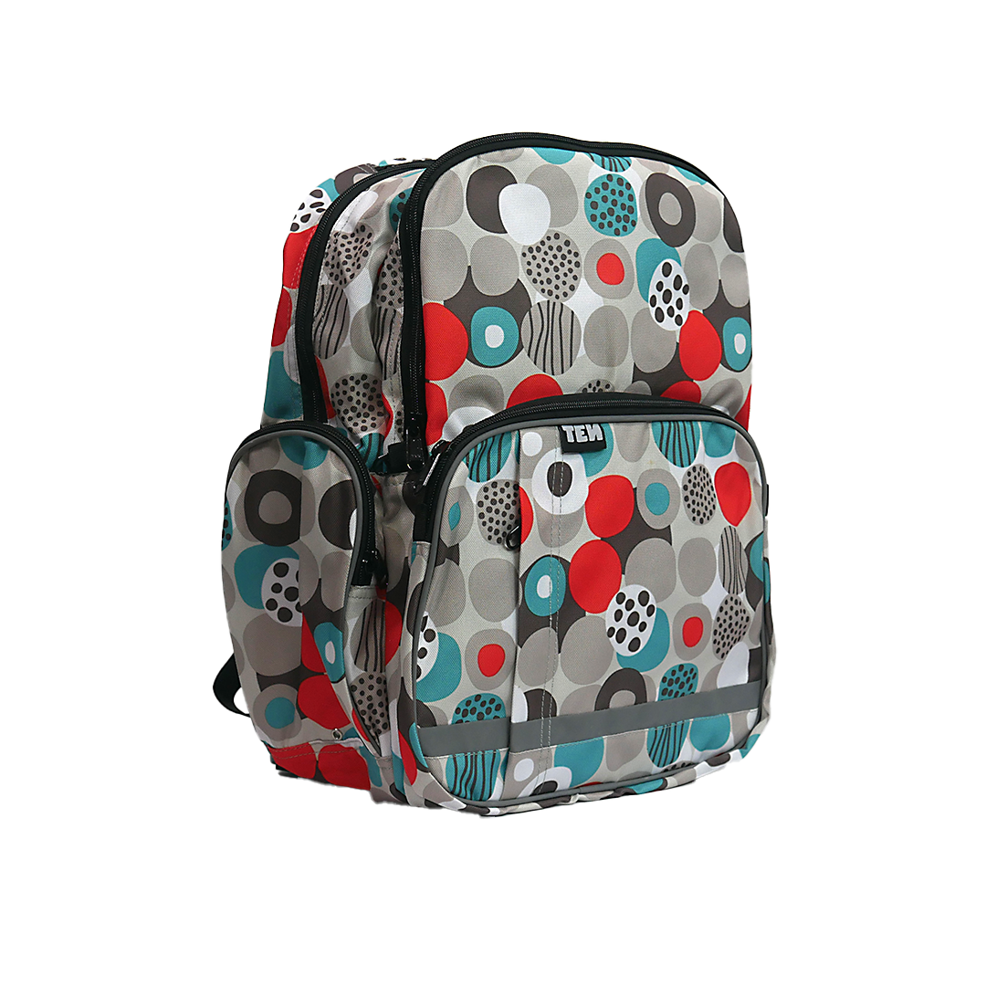 Large Schoolbag Polkadots on Grey